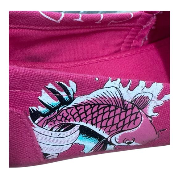 Ed Hardy Shoes Womens Size 8? Fuschia Bahamas Koi Fish Slip On Flats Colorful - Picture 9 of 10